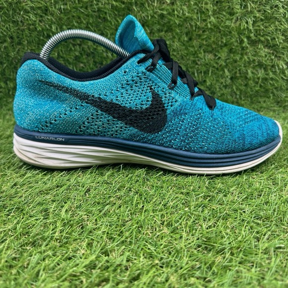 Nike Flyknit Lunar 3 Mens Size 10 Blue White Athletic Running Shoes Sneakers main image 2